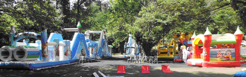 bouncy castles by the lake